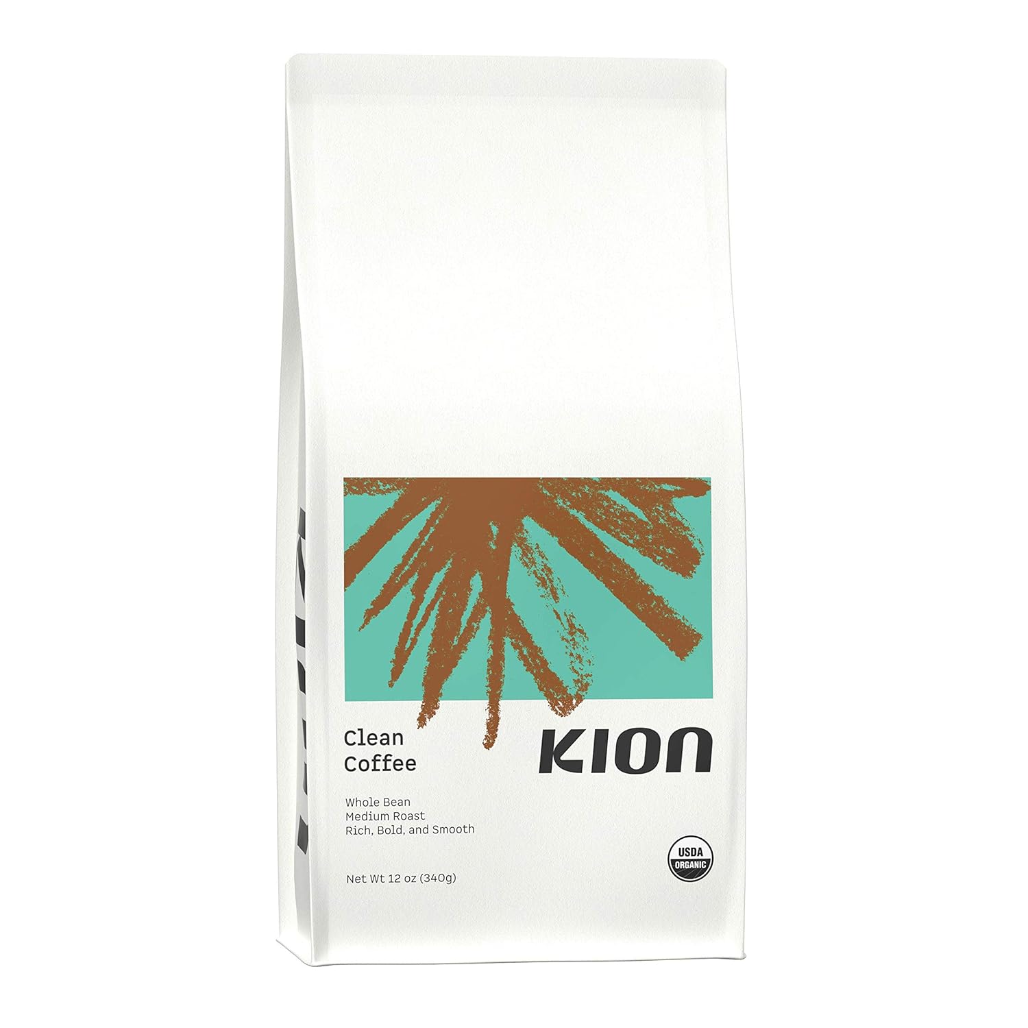 Kion Organic Ground Coffee, Tested for Toxins, Ethically Sourced, Rich, Bold, and Smooth, Medium Roast 12 Oz (1 Pack)