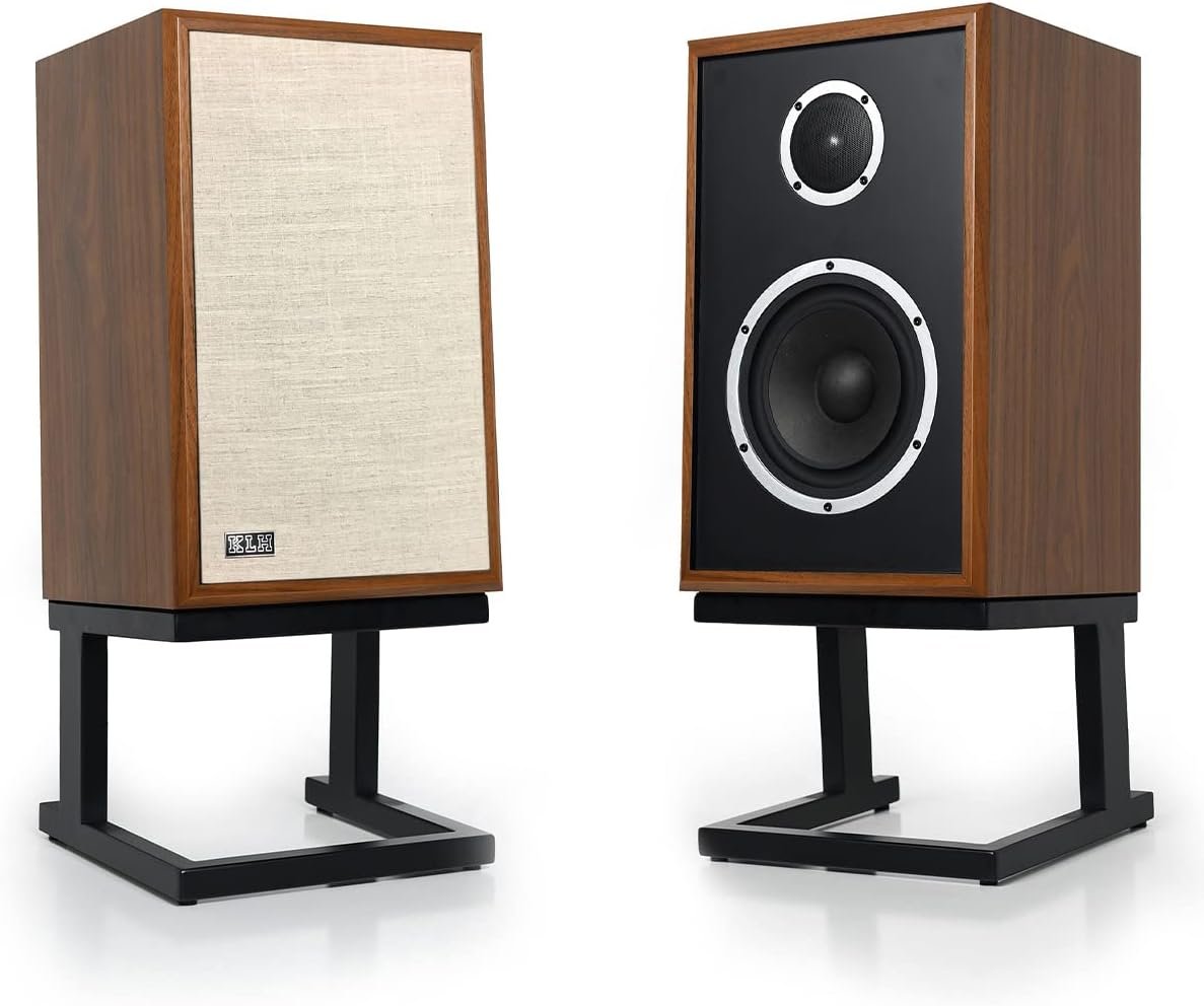KLH Model Three 2-Way 8-inch Acoustic Suspension Bookshelf Speaker – Pair (English Walnut)