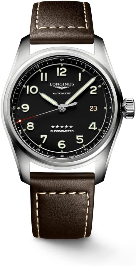 Longines orologio Longines Spirit 40mm nero automatico acciaio L3.810.4.53.0