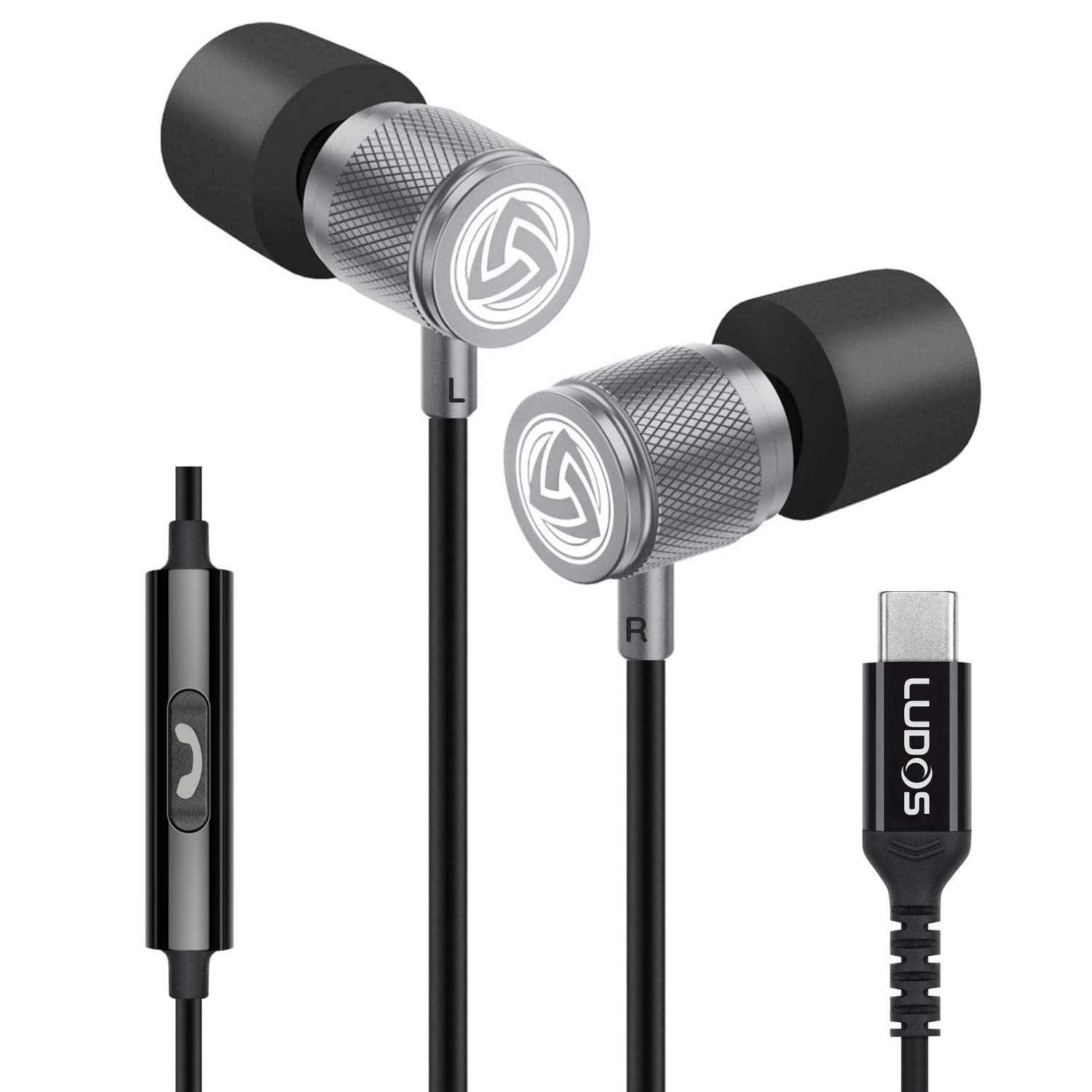 LUDOS Ultra USB C Headphones for iPhone 16 15 Pro Max Plus iPad Pro, 5 Years Warranty, Magnetic USB-C Earbuds for Samsung Galaxy S24 S23 Ultra S22 S21 FE S20 A55 A54 A53, USB…