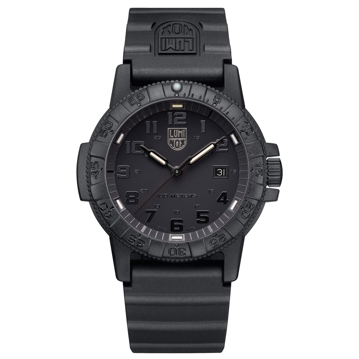 Luminox Leatherback SEA Turtle Giant Blackout Mens Watch 44mm – Divers Watch in Black Date Function 100m Water Resistant