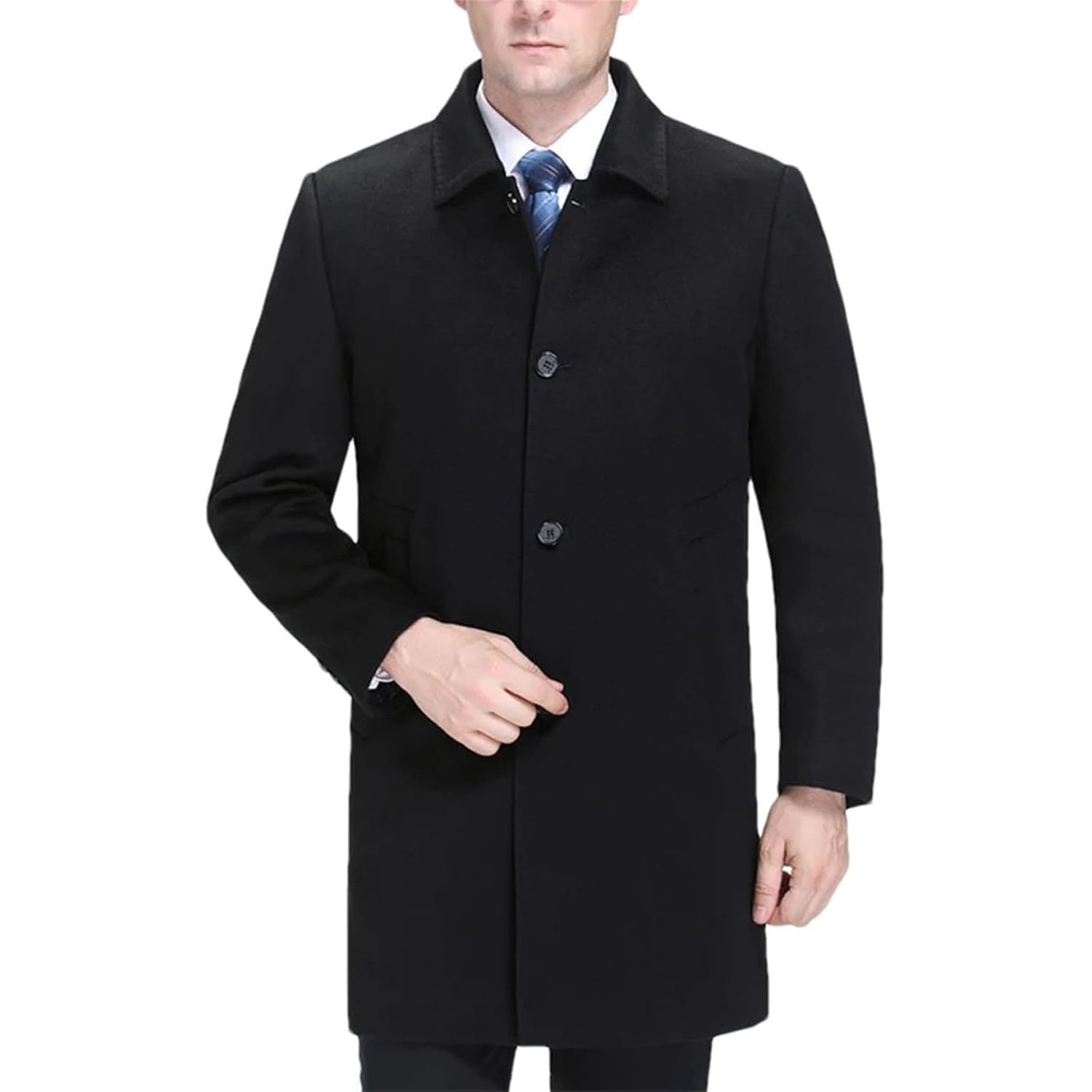 Mens Mid-Length 90% Cashmere Jacket Winter Warm Thicken Coat