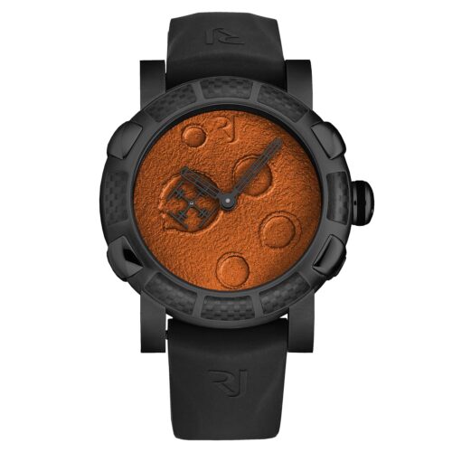 Men's 'Moon Dust' Orange Dial Black Rubber Strap Automatic Watch RJ.MD.AU.901.20