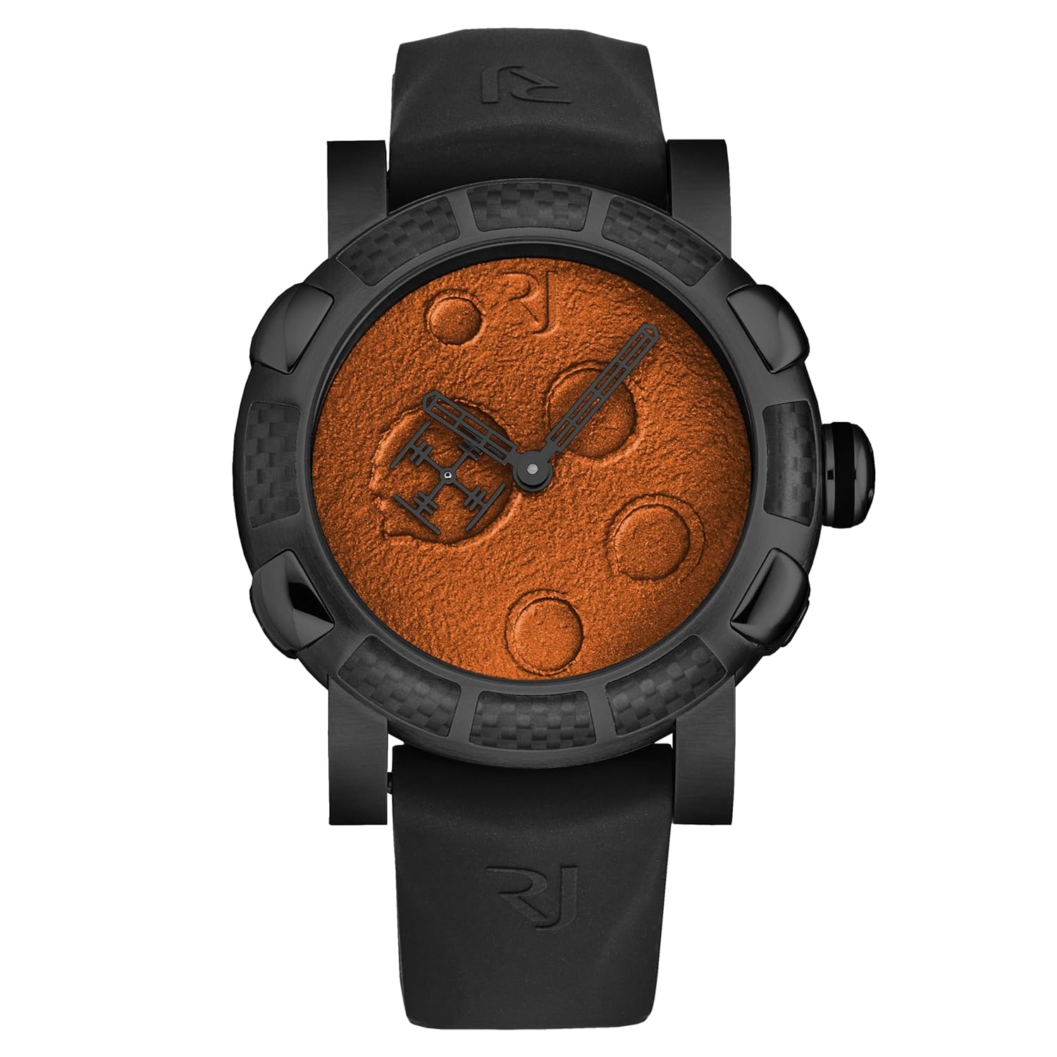 Men’s ‘Moon Dust’ Orange Dial Black Rubber Strap Automatic Watch RJ.MD.AU.901.20