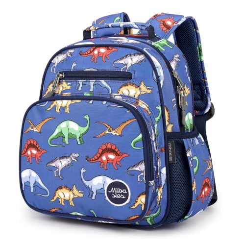 mibasies Toddler Backpack for Boys 2-4: Cute Kids Backpacks Boys - Preschool Kindergarten Backpack - Dinosaur MidnightBlue