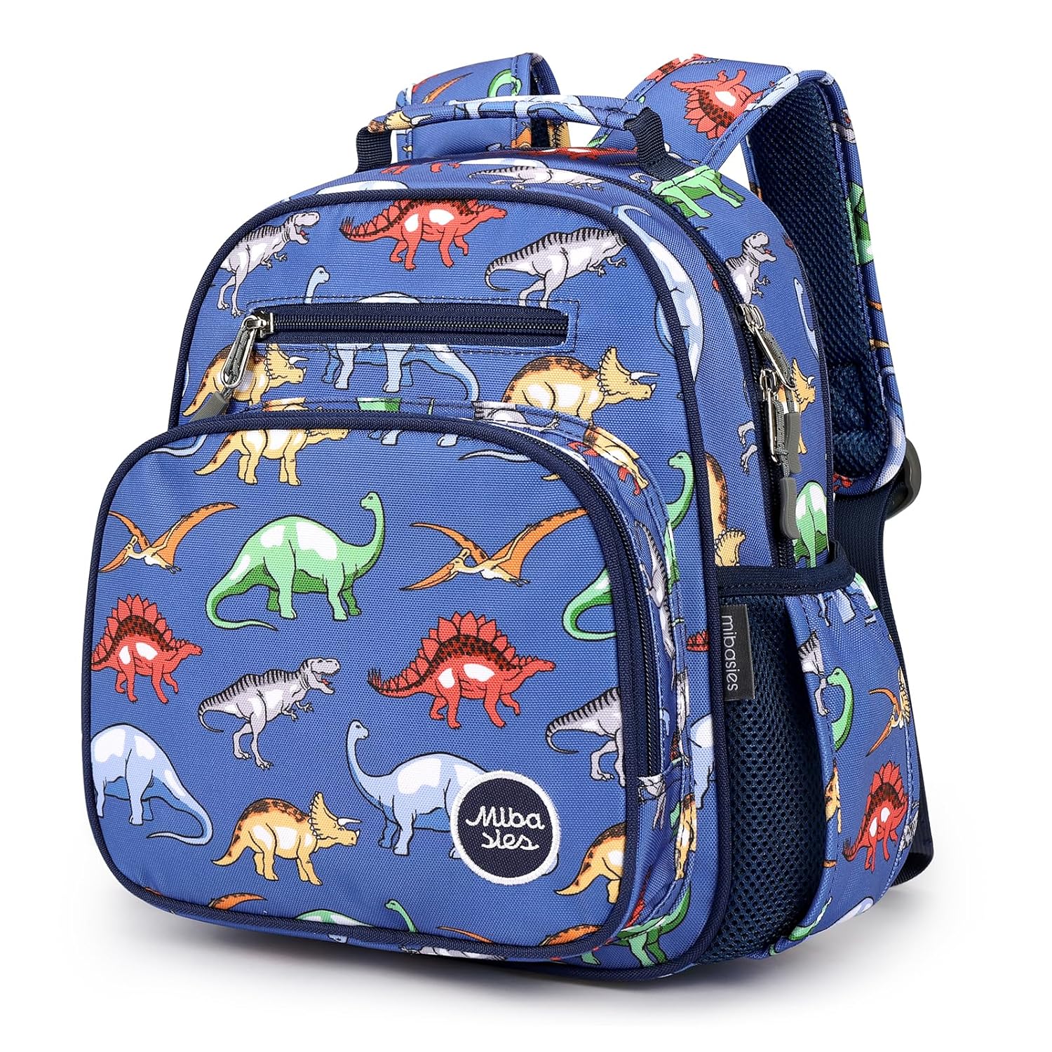 mibasies Toddler Backpack for Boys 2-4: Cute Kids Backpacks Boys – Preschool Kindergarten Backpack – Dinosaur MidnightBlue