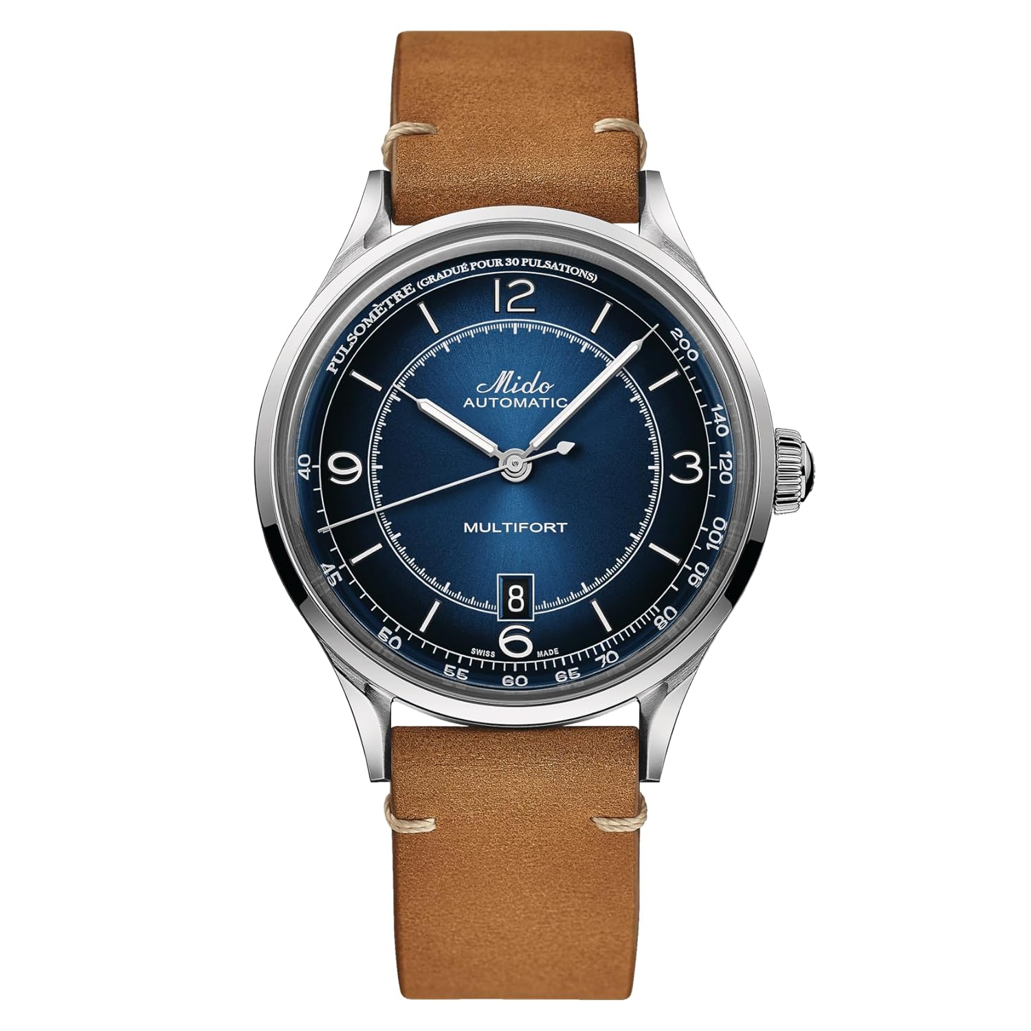 MIDO Multifort Patrimony – Swiss Automatic Watch for Men – Blue Dial – Case 40mm – M0404071604000