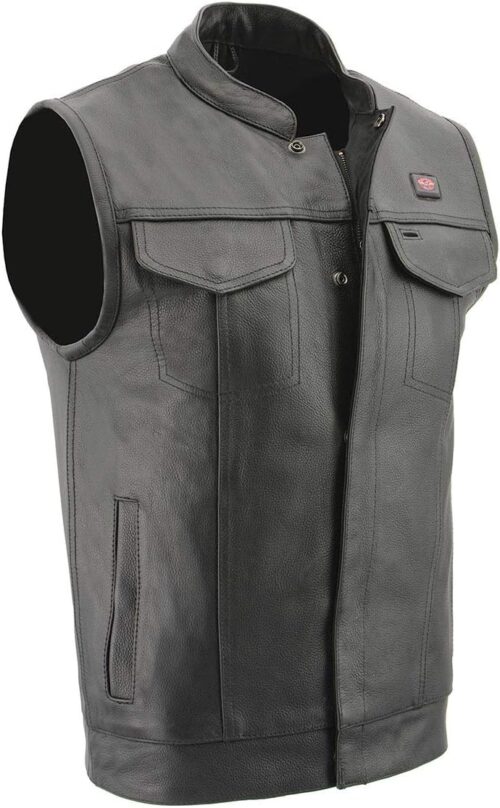Milwaukee Leather Men's Classic Club Style Motorcycle Bikers Premium Leather Vest | MLM