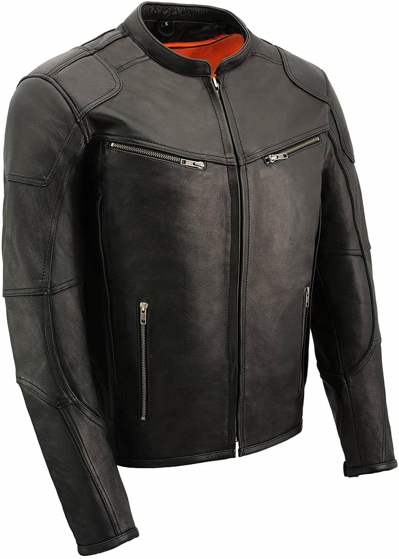 Milwaukee Leather Men's Vented Scooter Jacket with Cool Tec Leathe