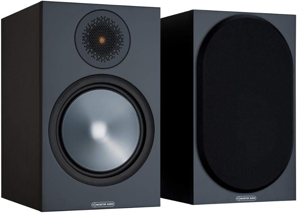 Monitor Audio Bronze100 Bookshelf Speakers in Black (Pair) Latest Generation