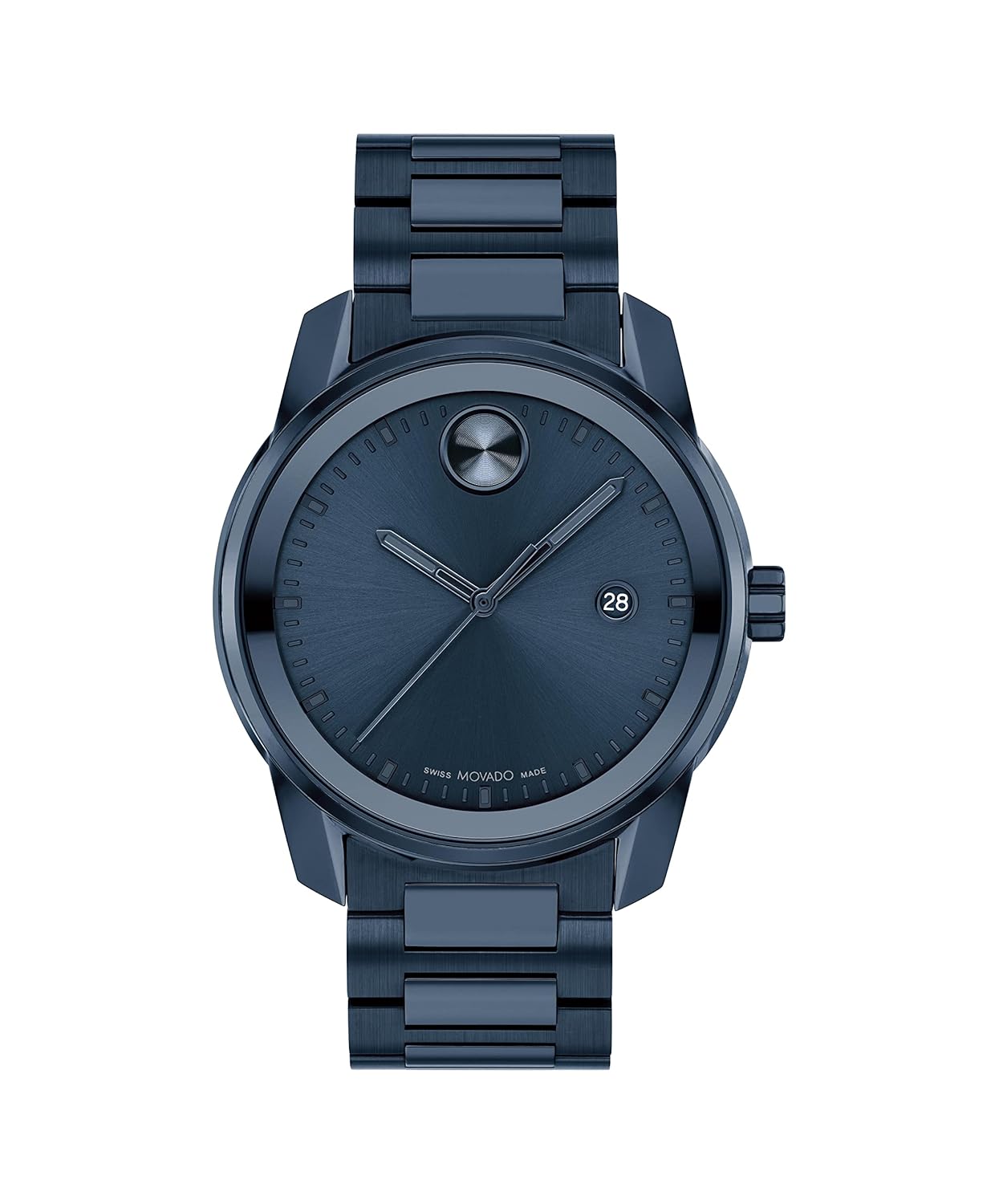 Movado Bold Verso Men’s Sport Watch – Swiss Quartz Movement, Stainless Steel Link Bracelet – 5 ATM Water Resistance – Luxury Fashion Timepiece for Him – 42mm