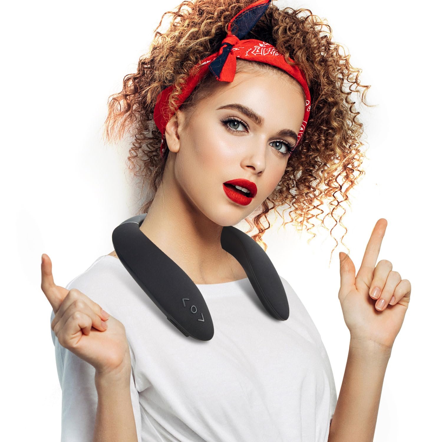 Neckband Speaker, Wireless Wearable Speaker True 3D Stereo HiFi Sound, Portable Personal Body Speakers with 24H Playtime，Wearable Speaker for Home, Office, and Outdoors