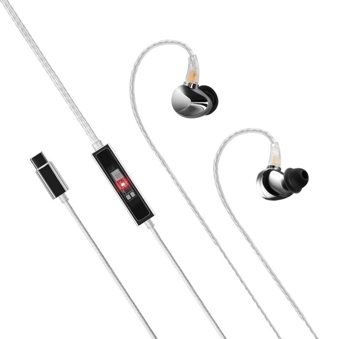 NHB15 USB C Earphones in-Ear Earbuds with DAC True Lossless Wired Headphones with Type C Connector 192kHz Hi-Res Music IEM HiFi Stereo Audiophile Ear Buds with 3.5mm Jack