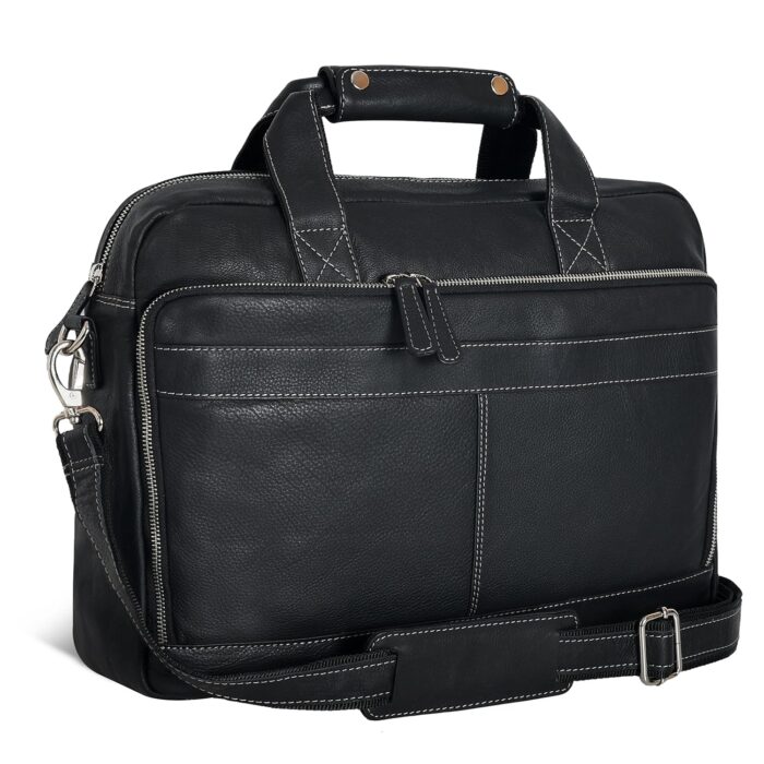 Oak Leathers Leather Messenger Bag for Men and Women - Laptop Briefcase Bag For College, Office, Adjustable Shoulder Strap