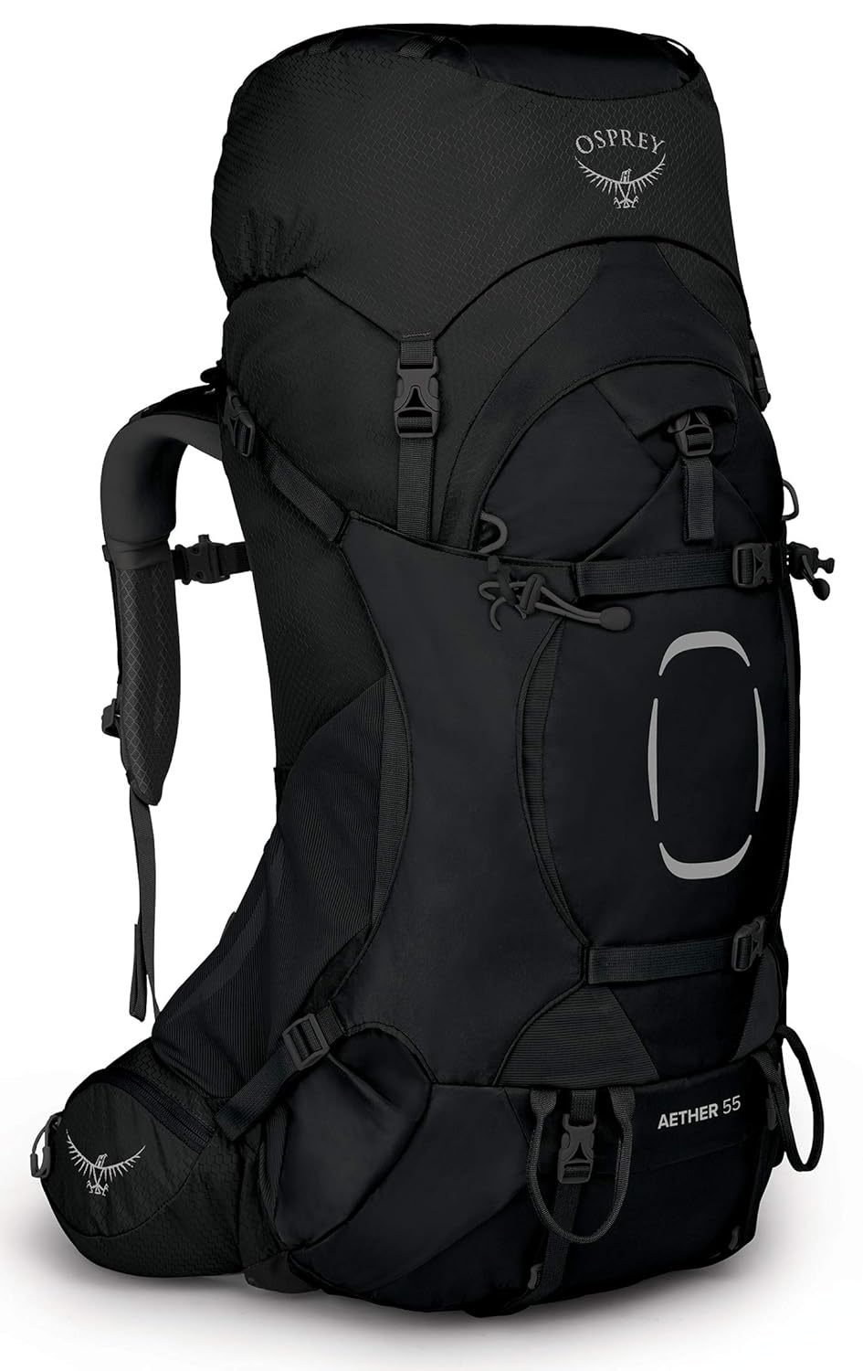 Osprey Aether 55L Men’s Backpacking Backpack, Black, L/XL