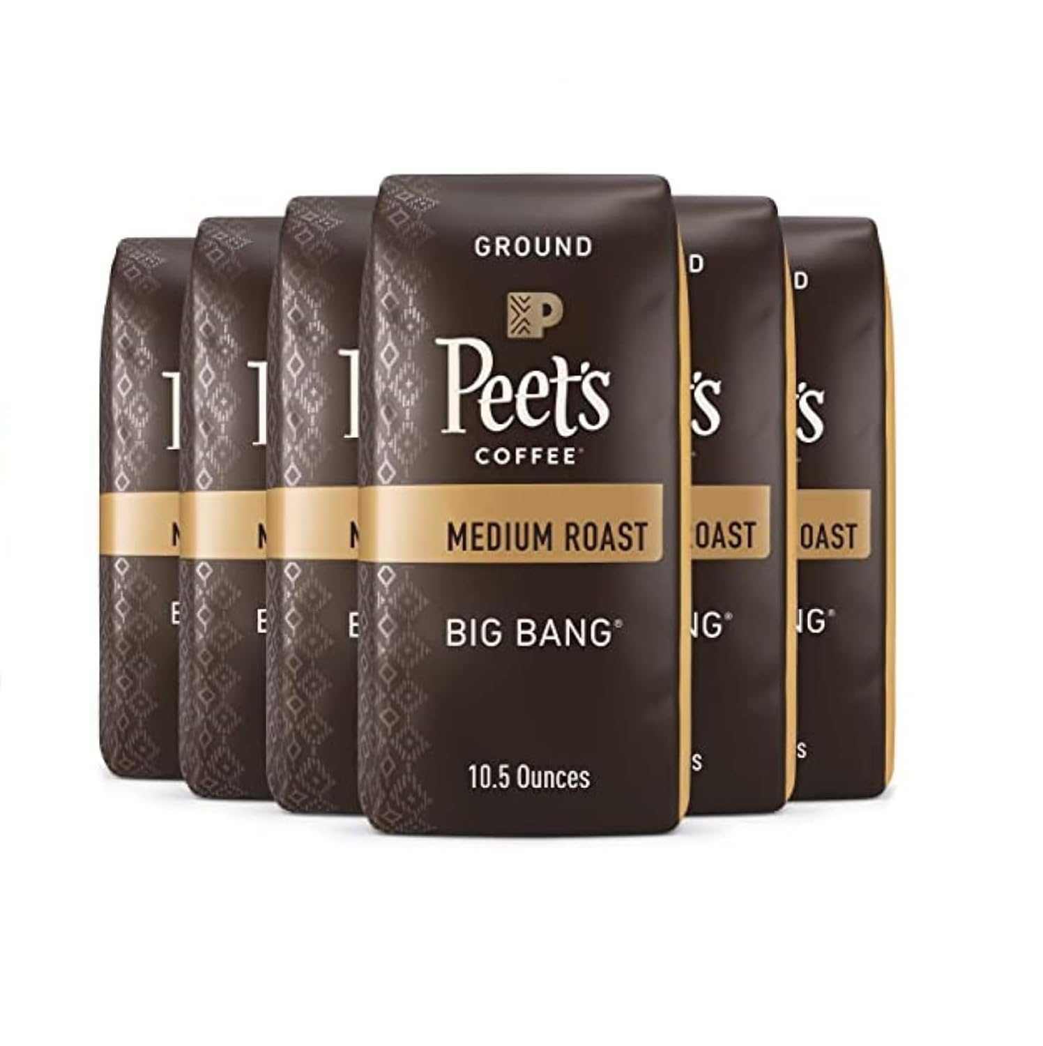 Peet’s Coffee, Medium Roast Ground Coffee – Big Bang 63 Ounces (6 Bags of 10.5 Ounces)