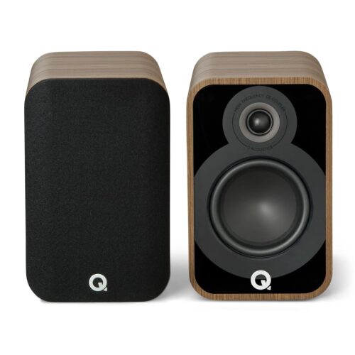 Q Acoustics 5020 Bookshelf Speakers Pair Holme Oak - 5" Mid/Bass Driver, 1" Tweeter - Stereo System for Home Theater Entertainment Center, Surround Sound System for TV/Record...