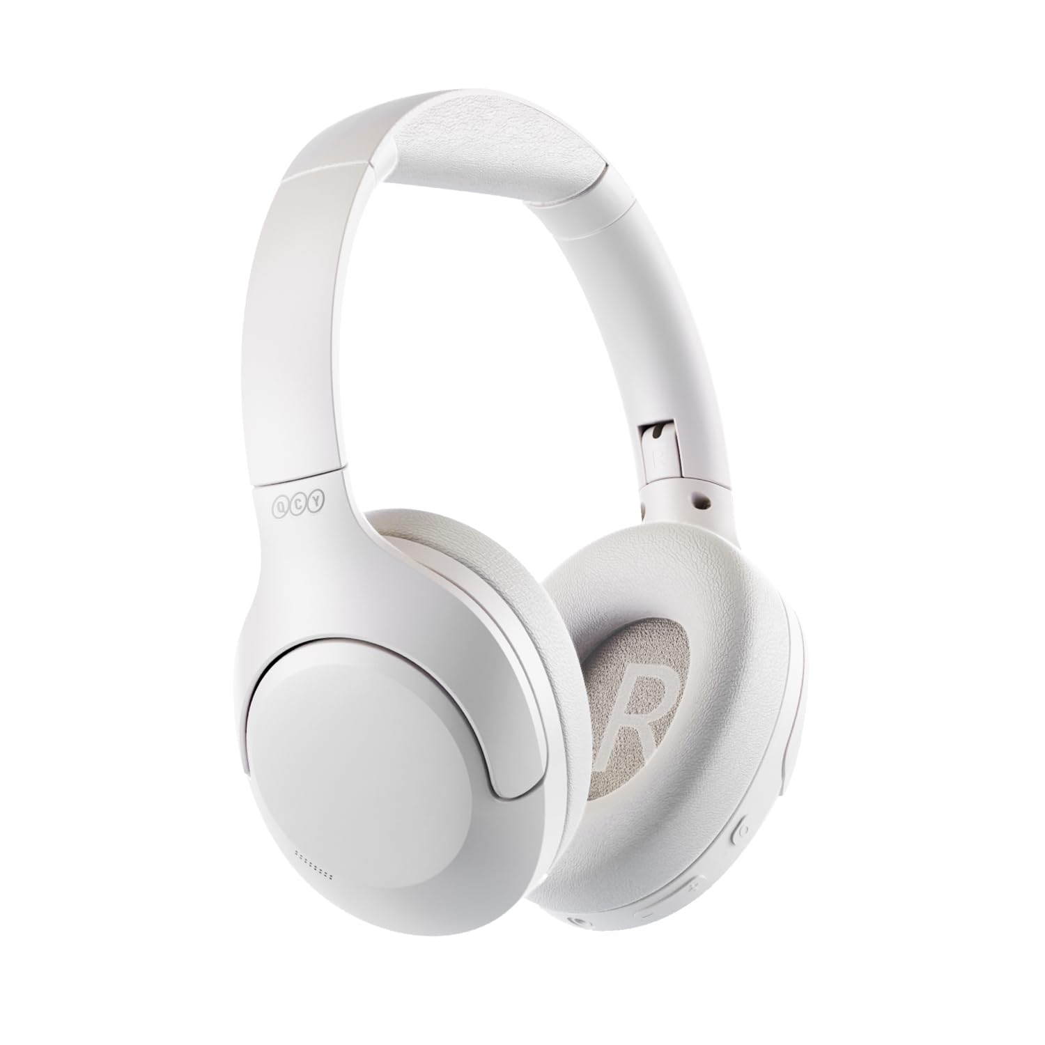 QCY H3 LITE Active Noise Cancelling Headphones, Wireless Over Ear Bluetooth Headphones, 60H Playtime, Muti-Point Connection, Bluetooth 5.3 Headsets for Travel, Home Office(White)