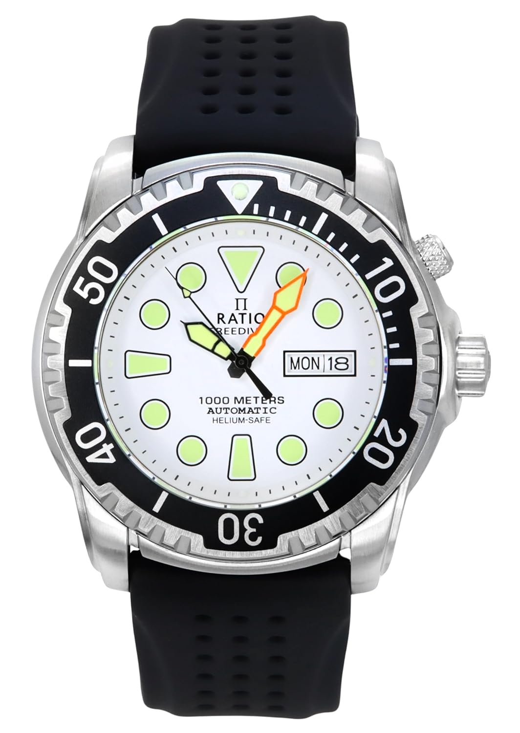 RATIO FreeDiver Helium-Safe Dive Watch Sapphire Crystal Automatic Diver Watch 1000M Water Resistant Diving Watch for Men