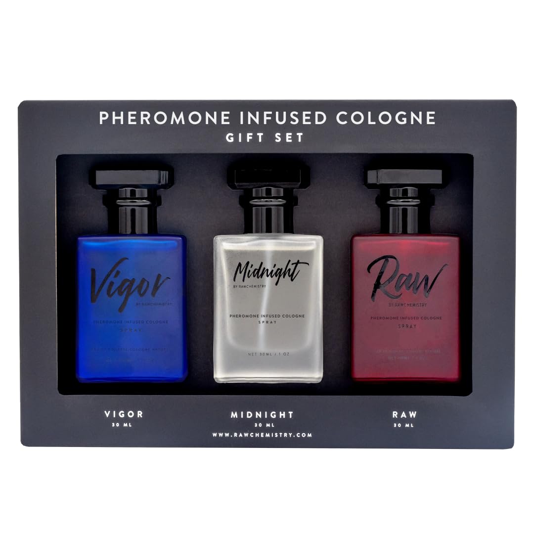 RawChemistry – A Pheromone Infused Mens Cologne Gift Set – Set of 3 Colognes