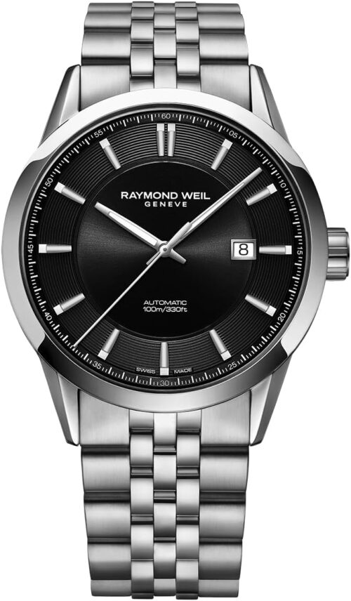 RAYMOND WEIL Freelancer Men's Automatic Watch, Black Dial, Stainless Steel, 42 mm, (2731-ST-20001)