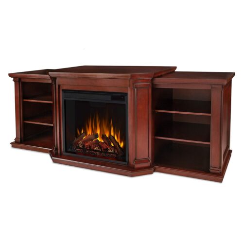 Real Flame Valmont 74" Electric Fireplace TV Stand for TVs up to 70 inches, Entertainment Center with Adjustable Shelves and Storage, TV Stand for Living Room and Bedroom,...