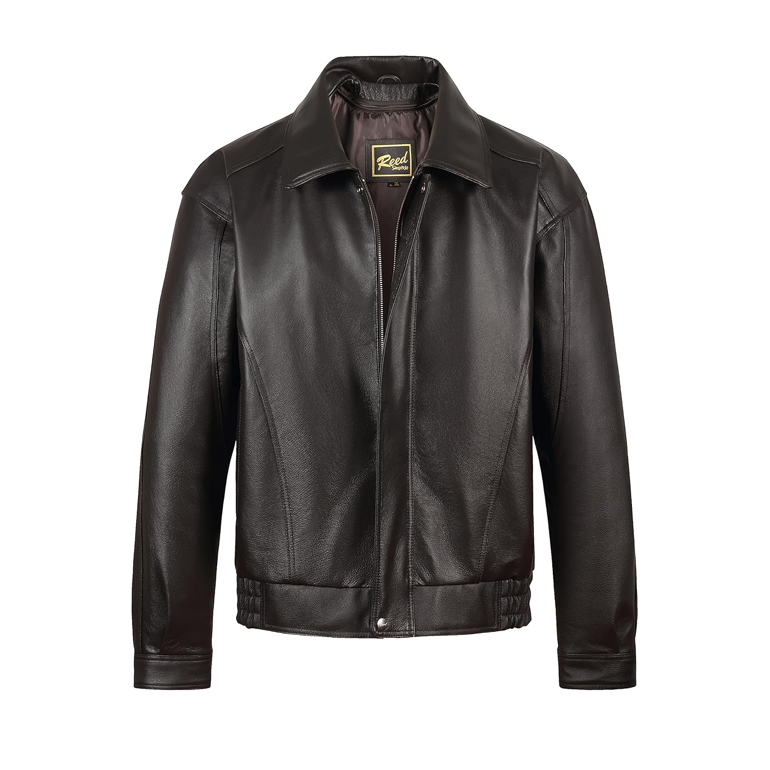 REED Men’s American Style Bomber Genuine Leather Jacket