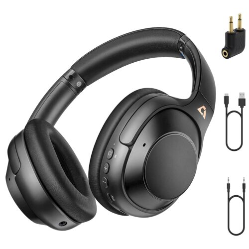 Riibox Y7Pro Hybrid Active Noise Cancelling Headphones, LDAC Hi-Res Audio, 75H Playtime, Deep Bass, Comfort Fit & Foldable Wireless Over-Ear Bluetooth Headphones for Home Office...