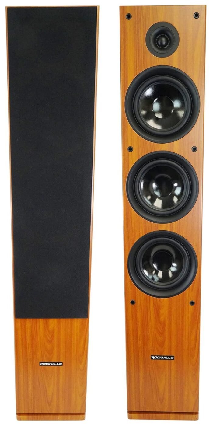 Rockville (2) RockTower 68C Classic Home Audio Tower Speakers Passive 8 Ohm