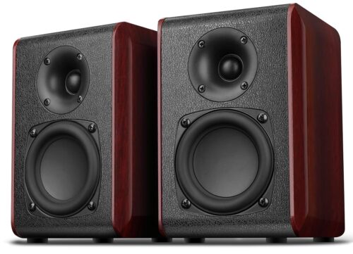Saiyin Passive Bookshelf Speakers with 3.5 inch Woofer,Home Desktop Stereo Speakers,Amplifier or Receiver Required,Passive Surround, Front Speakers for PC/Gaming/Turntable,4...