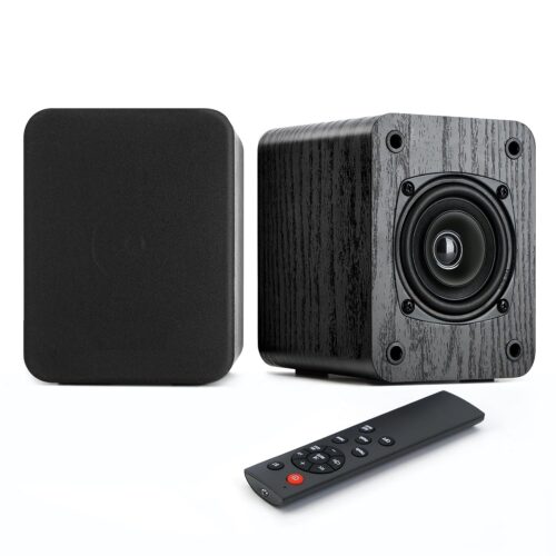 Saiyin Powered Bluetooth Bookshelf Speakers, 40W Record Player Speakers with 3'' Dual Cone Drivers for Full Range in Powerful Sound, Stereo Speakers for Turntable PC TV...