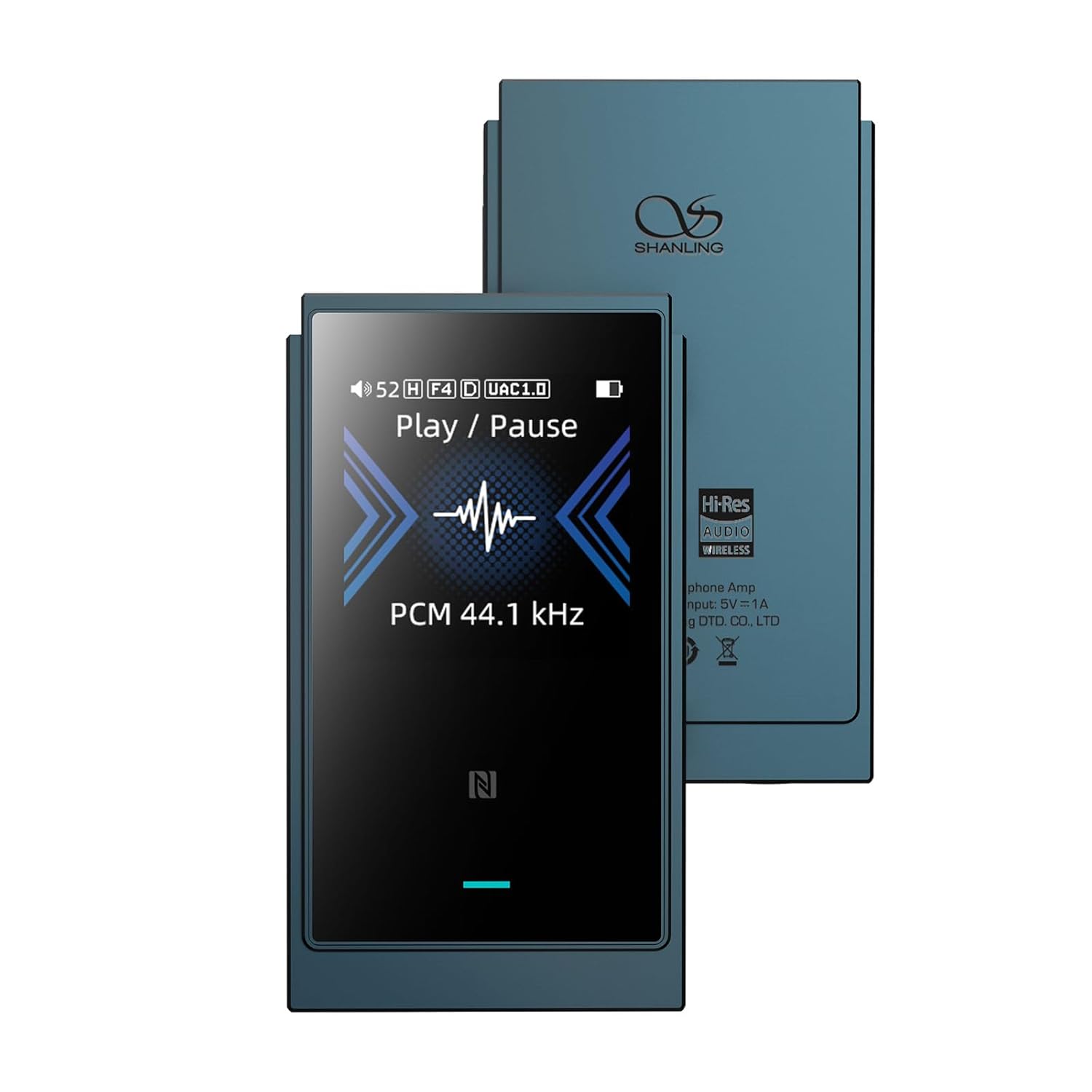 SHANLING UP6 Portable DAC,Headphone Amp with Bluetooth5.2/LDAC/APTX/NFC/CVC8.0 HD Microphone,1.54inch LCD Screen Music Mode/Game Mode/Car Mode,4+Hours Playtime (Blue)