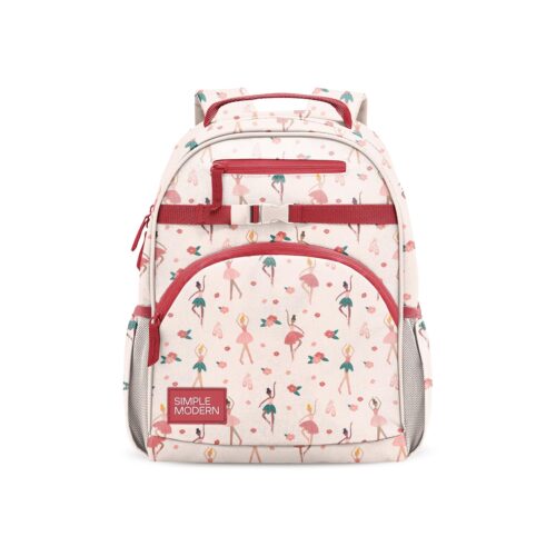 Simple Modern Medium Toddler Backpack for School Girls and Boys | Kindergarten Elementary Kids Backpack | Fletcher Collection | Kids - 15" tall | Pink Ballerina