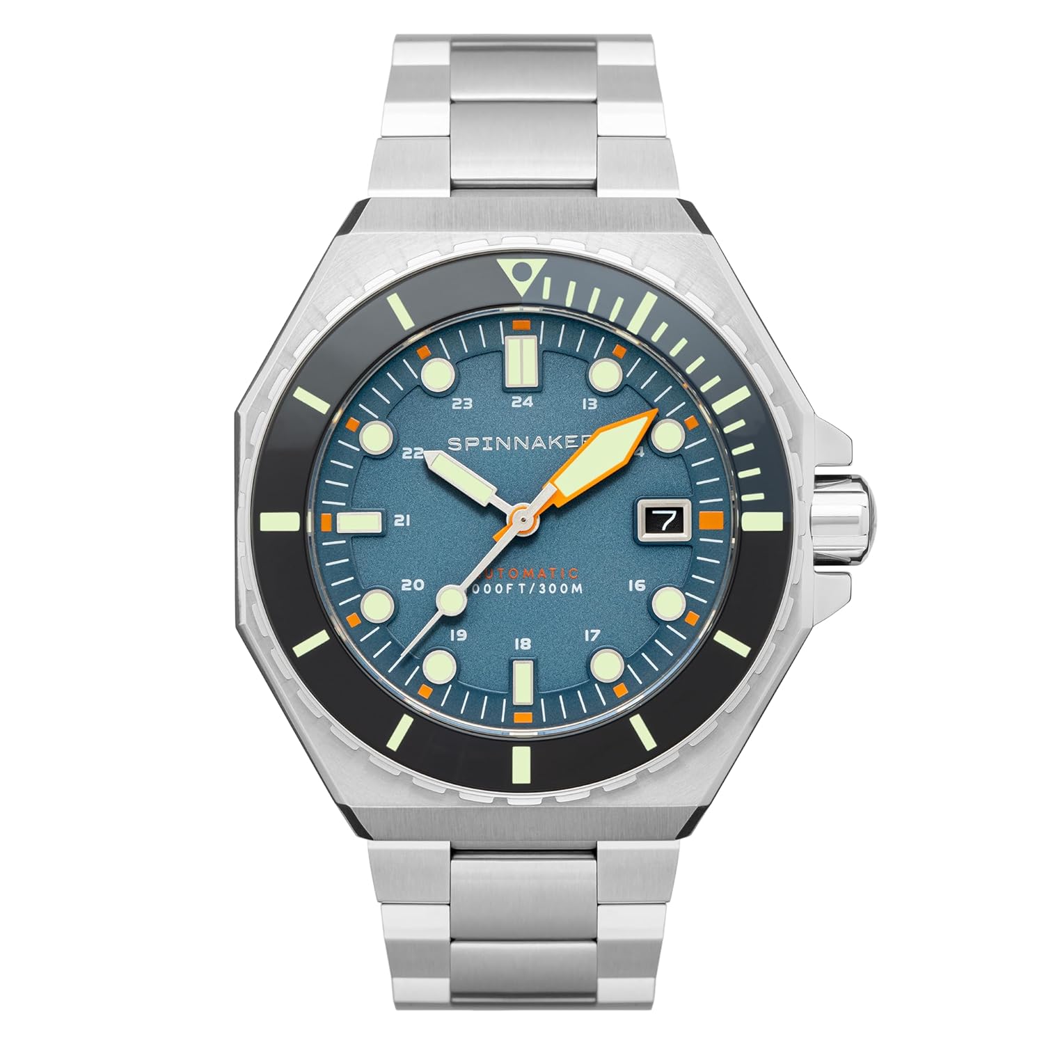 Spinnaker Mens 44mm Dumas Automatic 3 Hands Watch with Solid Stainless Steel Bracelet SP-5081