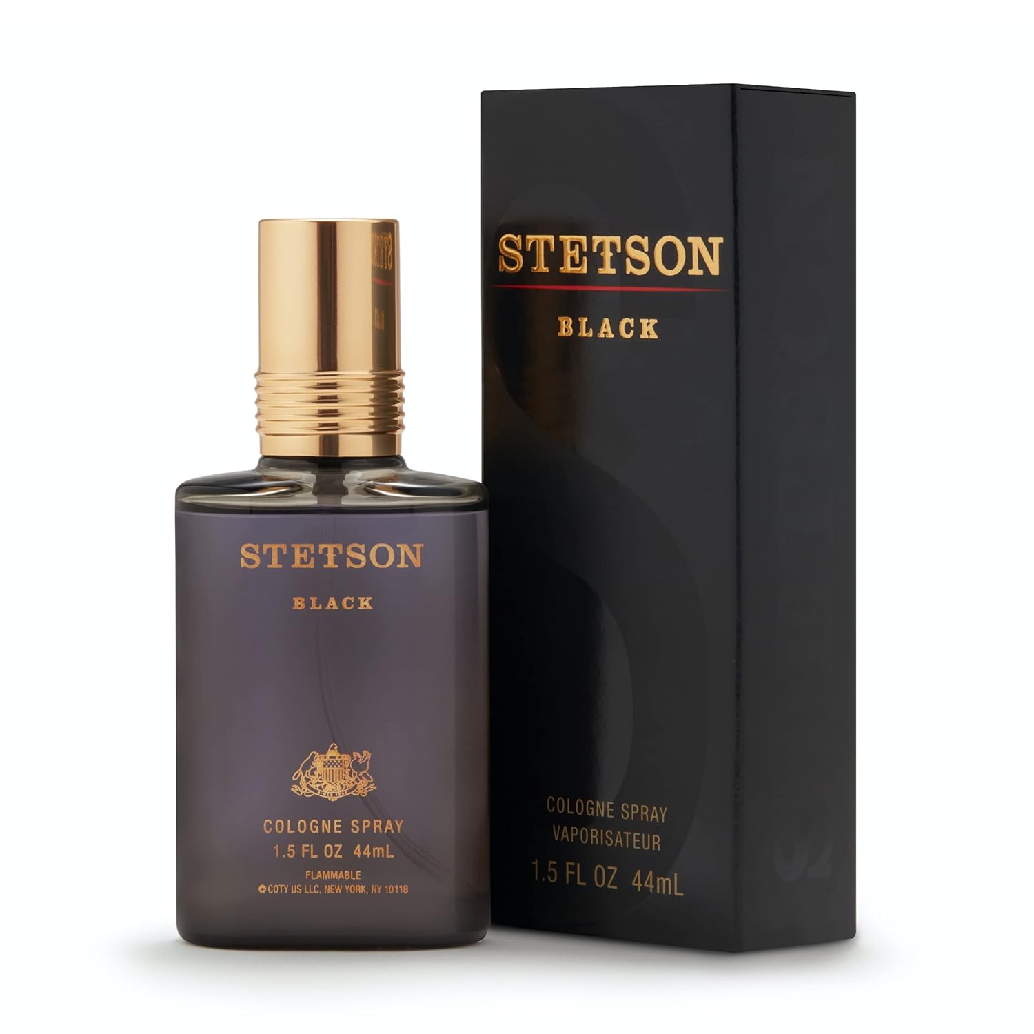 Stetson Black – Cologne for Men – Woody, Dark and Spicy Scent with Fragrance Notes of Sandalwood, Spices, and Suede – 1.5 Fl Oz