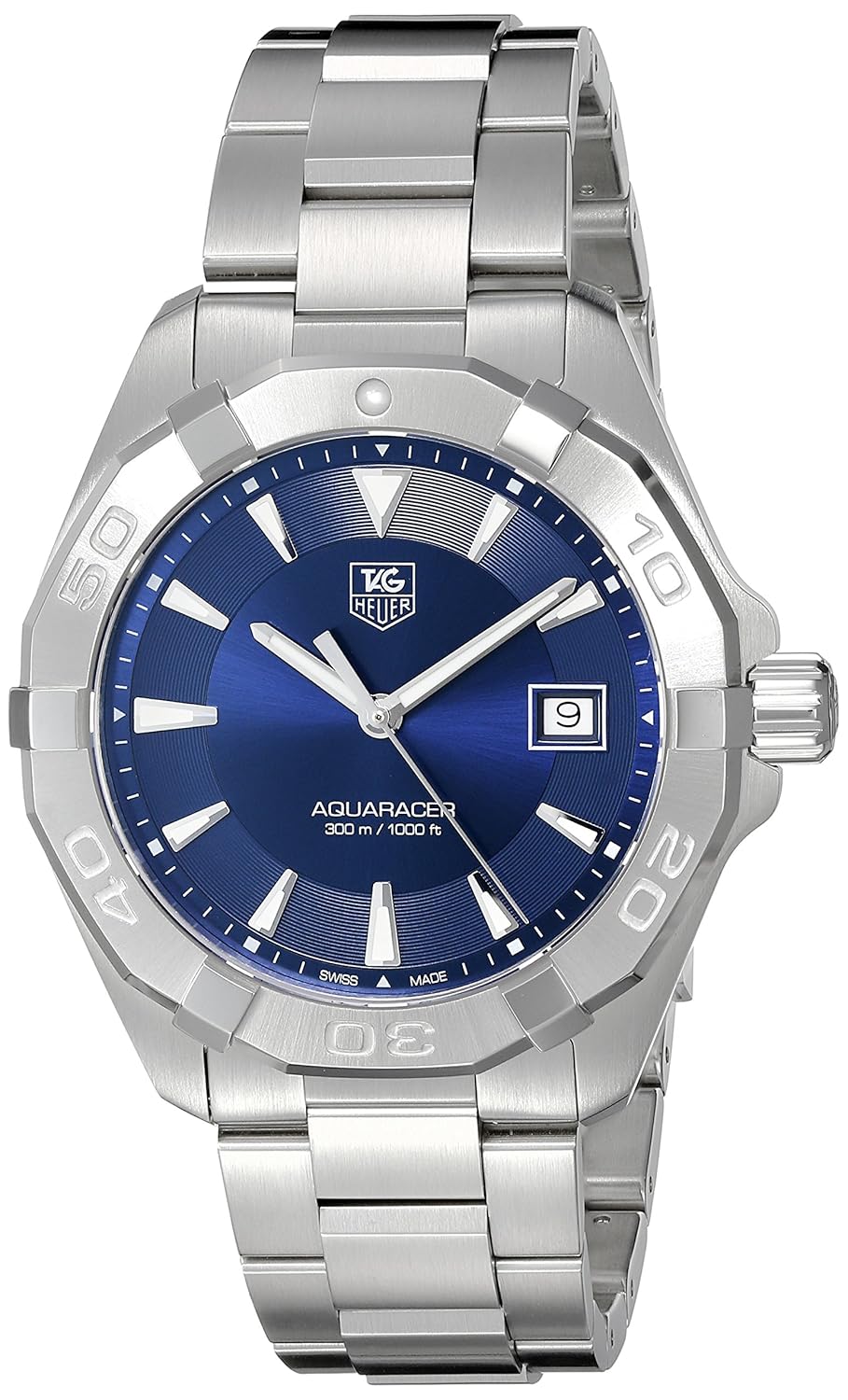 TAG Heuer Men’s Swiss Quartz Stainless Steel Casual Watch, Color:Silver-Toned (Model: WAY1112.BA0928)
