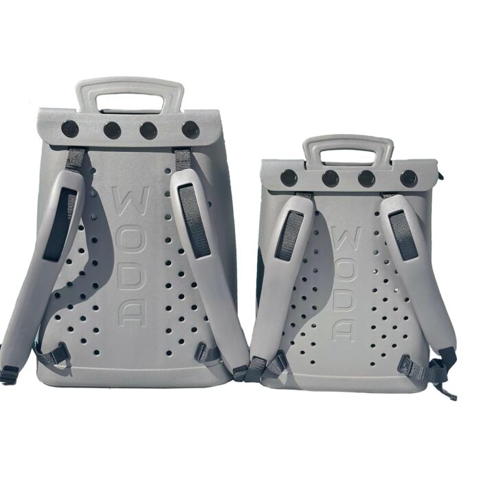 The Ultimate EVA Backpack | Washable, Lightweight and Durable | Zipper Pocket Dry Bag, For Beach, Pool, & Boat (Pluff Mud, Mini Woda Bag)