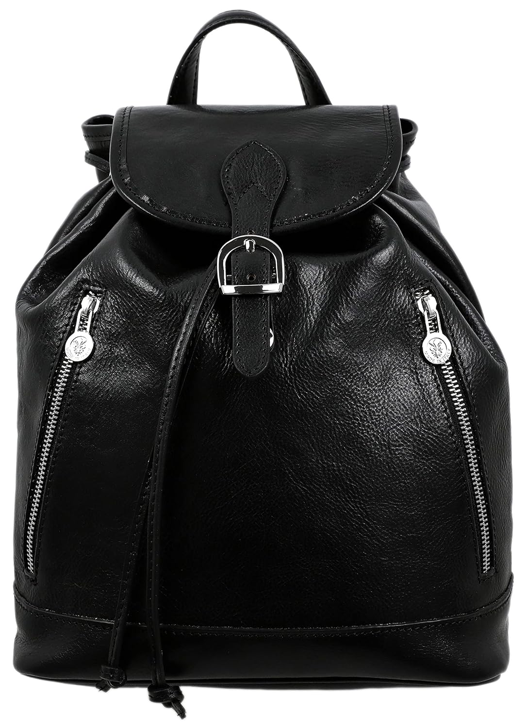 Time Resistance Ladies Leather Backpack – Small Business Casual Fashion Backpack for Women (Black)