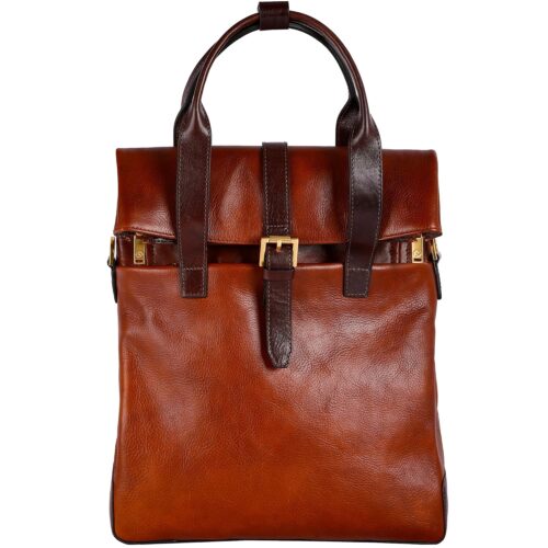 Time Resistance Leather Backpack - Business and Casual Backpack - Real Leather Backpack Made in Italy