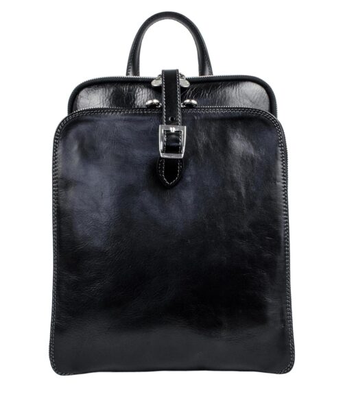 Time Resistance Leather Backpack Convertible to Shoulder Bag - Handmade For Laptops up to 12 Inches Daybag Rucksack