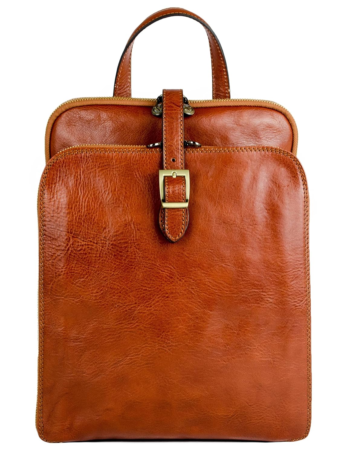 Time Resistance Leather Backpack Convertible to Shoulder Bag – Handmade For Laptops up to 12 Inches Daybag Rucksack