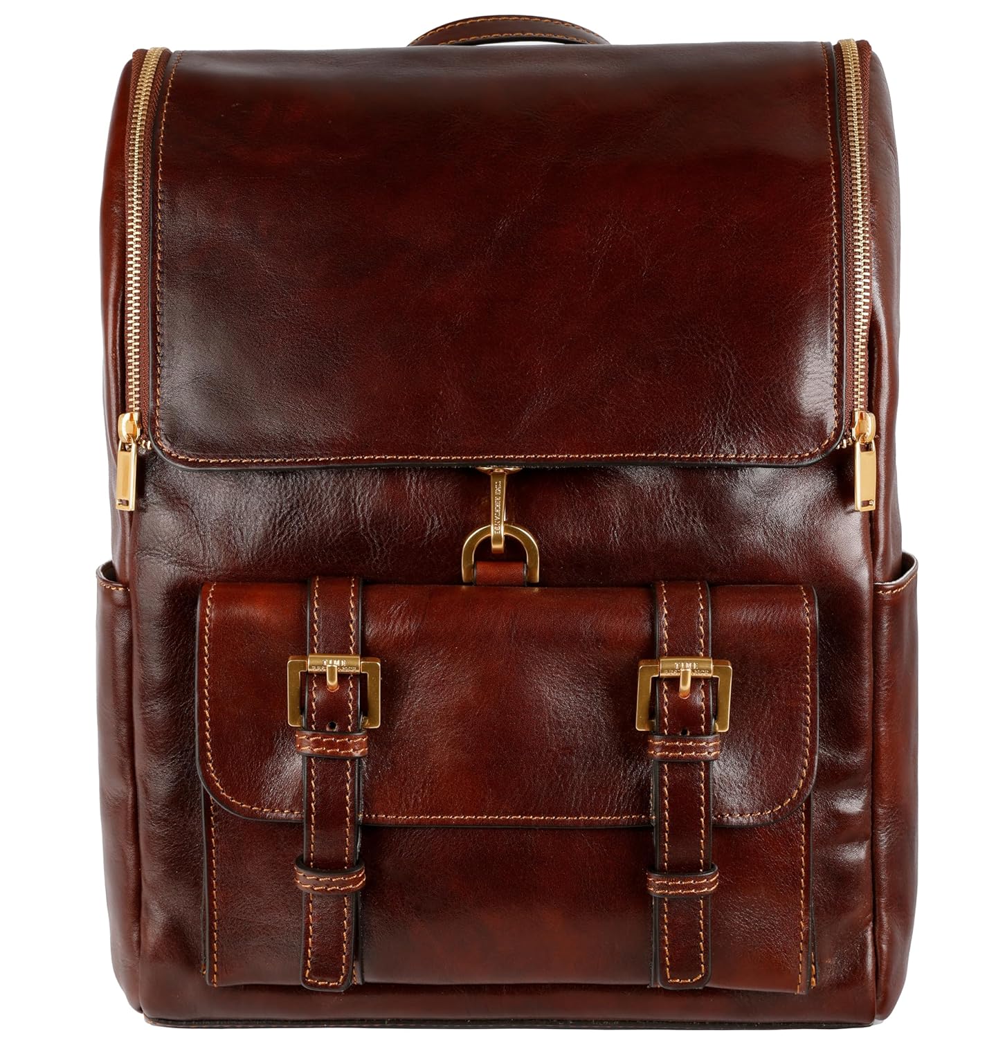 Time Resistance Leather Backpack – Laptop Travel Bag Rucksack up to 15” – Bag for Men and Women (Brown)