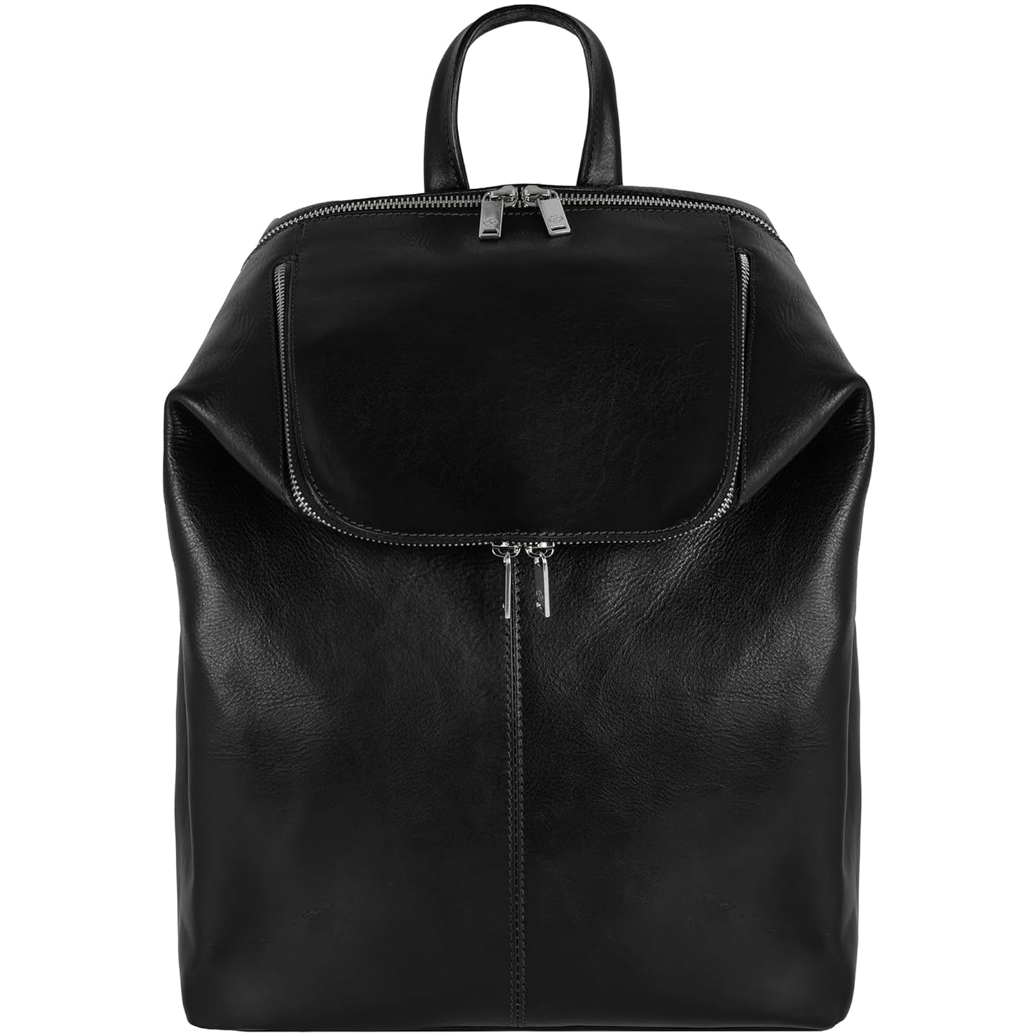 Time Resistance Leather Backpack – Unisex Business Rucksack Laptop Bag for Bag and Women (Black)