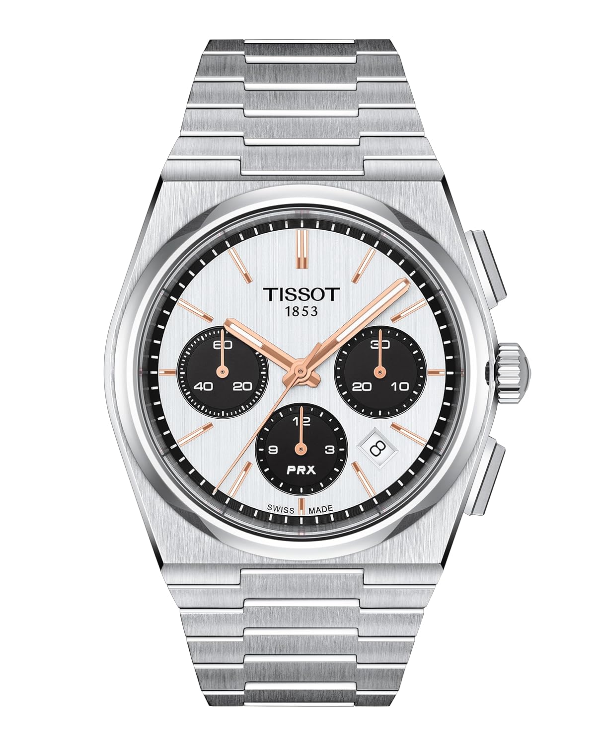 Tissot Mens PRX Automatic Chronograph 316L Stainless Steel case Automatic Watches, Grey, Stainless Steel, 13 (T1374271101100)