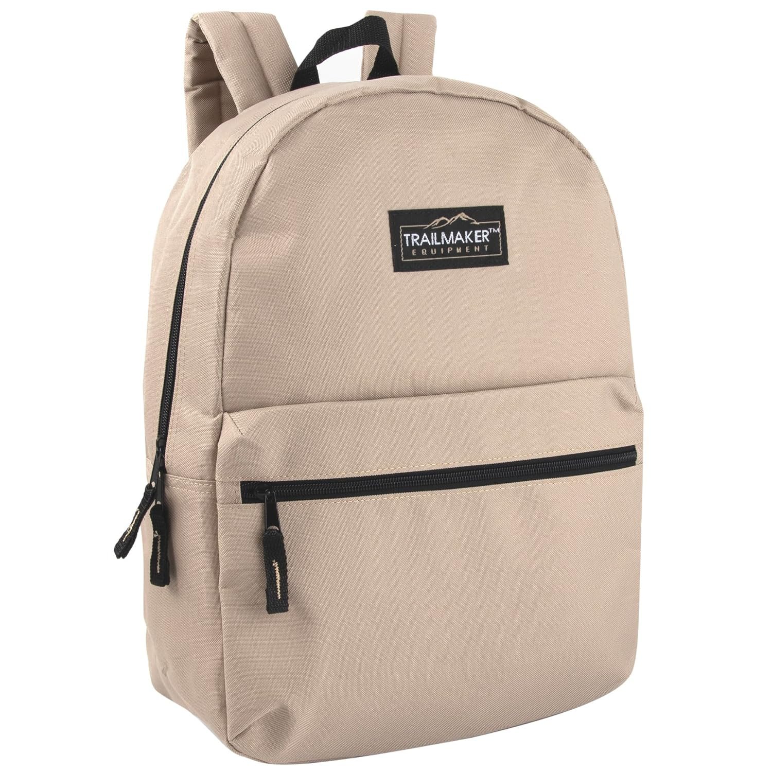 Trail maker Classic 17 inch Backpacks with Adjustable Padded Straps | School Backpacks for Girls, Boys (Khaki)