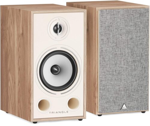 triangle - BOREA BR03 Hi-Fi Bookshelf Speakers - Power handling 100W - Output 90 dB/W/m - Versatile Music and Home Cinema - 206 x 380 x 314 mm - Light Oak (Pair)