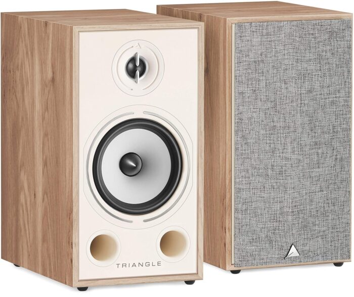 triangle - BOREA BR03 Hi-Fi Bookshelf Speakers - Power handling 100W - Output 90 dB/W/m - Versatile Music and Home Cinema - 206 x 380 x 314 mm - Light Oak (Pair)
