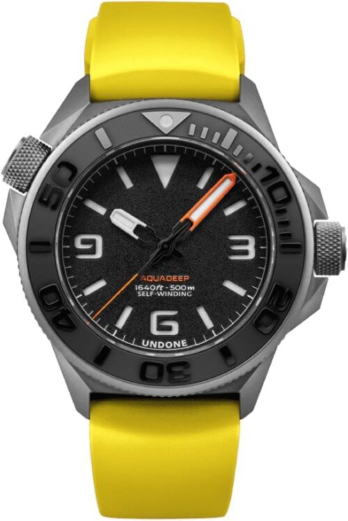 UNDONE Aquadeep Automatic Dive Watch for Men 43mm 500M Water Resistance Wristwatch Diver for Men with Rubber Strap