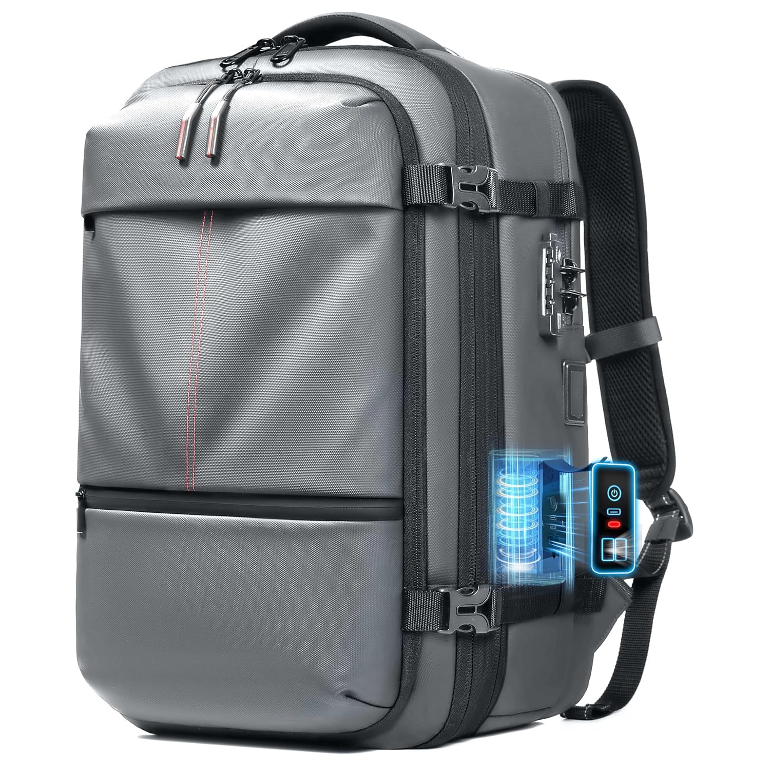 Vacuum Seal Backpack Travel with Built-in Pump 80L Expandable Air Compression System, Airback Vacpack TSA Lock Water Resistant Carry-On Luggage