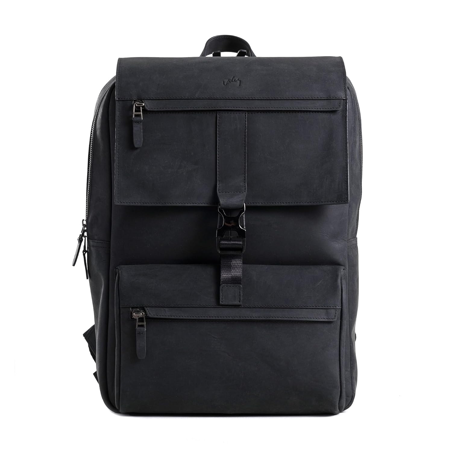 VELEZ Black Leather Backpack for Men and Women 17 inch Laptop Bag Handmade Business & Casual Daypack Genuine Leather Work Bag